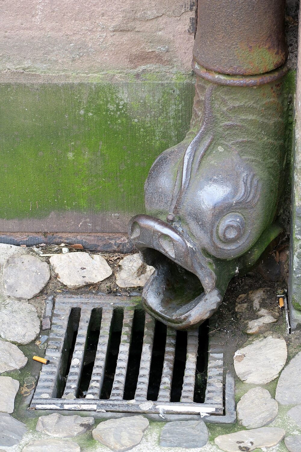 Rain gutter and downspout drainage